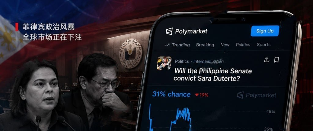 莎拉 弹劾案被搬上链上下注平台 Polymarket开盘赌菲律宾参议院会不会定罪
